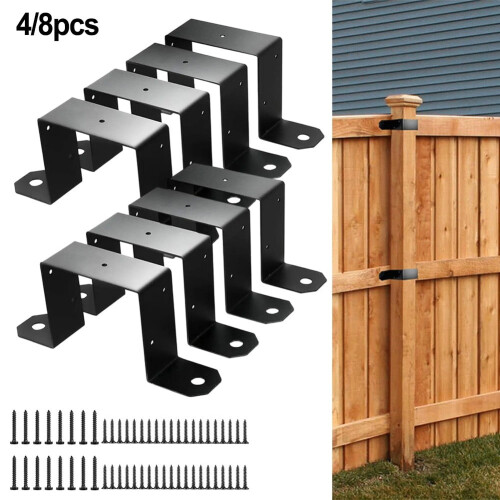 Heavy-Duty 4x4 Black Post Brackets 4-Pack 1