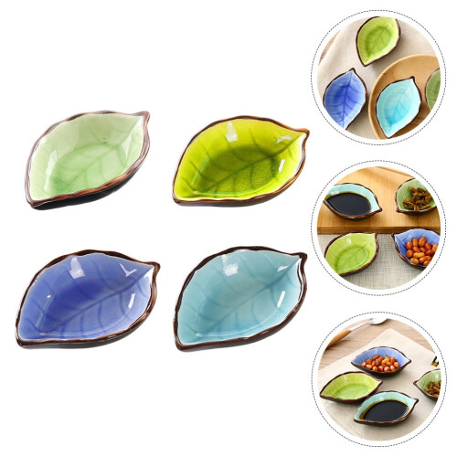 HEMOTON Leaf-Shaped Dipping Bowls Set of 4 2