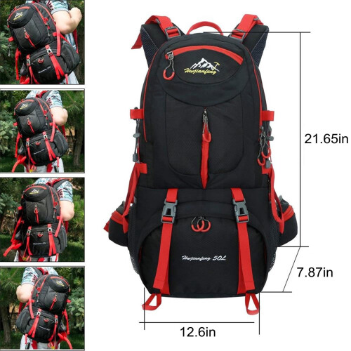 50L Hiking Backpack, 45+5L Lightweight Camping Backpack with Multiple Compartments 2