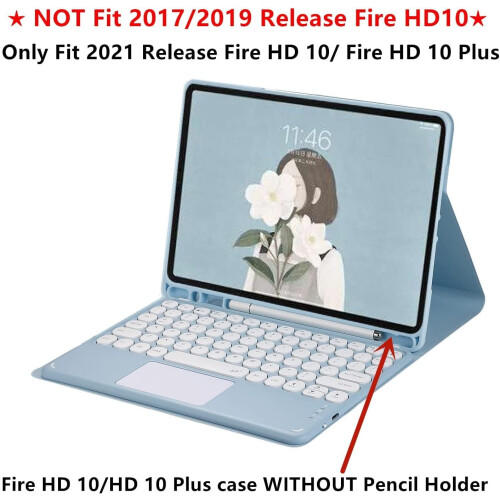 Θήκη πληκτρολογίου Fire HD10 με touchpad σε μαύρο χρώμα 2