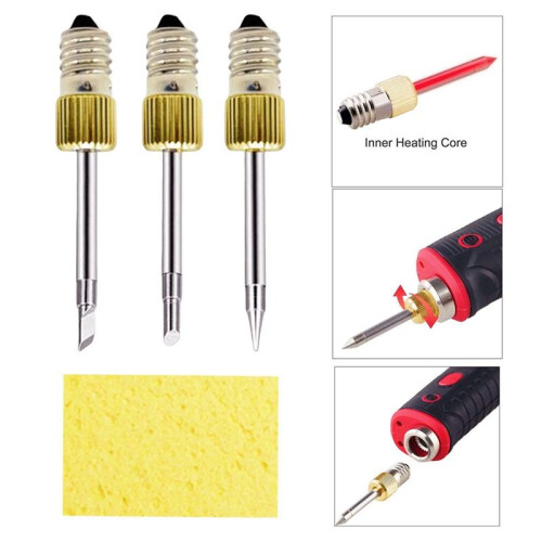 2 Pcs Soldering Iron Tip with Sponge E10 Interface Welding Tips USB Soldering Tip Soldering Tools Set K Type 2