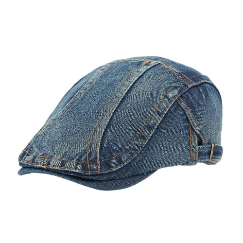 Béret rétro unisexe en denim délavé 1
