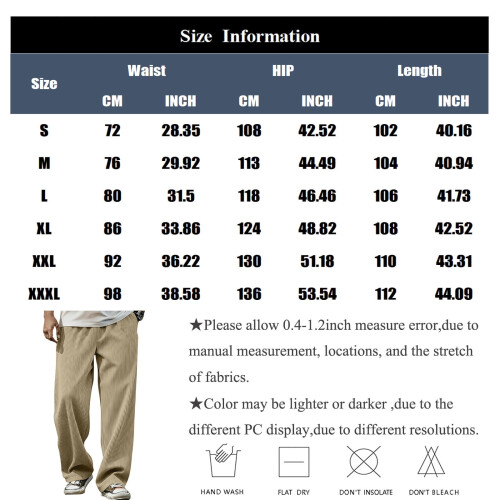 Men's Straight-Leg Pants Ribbed Waist White XL 2