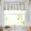 Abstract Kitchen Valance Curtains Gold White 52x18 in 2-Pack 5