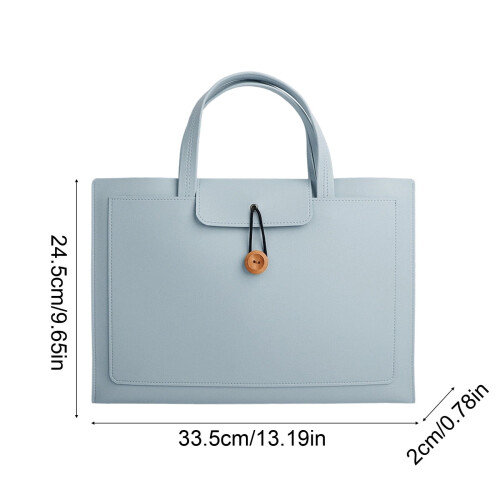 Waterproof Leather File Folder Light Blue 14.17 x 9.84 in 2