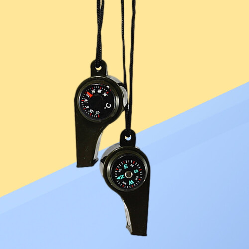 Survival Whistle with Compass and Thermometer 2 pcs 2