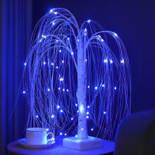 LED svetielka do vŕby, 60 LED nočných svetiel s diaľkovým ovládaním, 7 farieb, USB/batéria, RGB rozprávková lampa pre bytové dekorácie