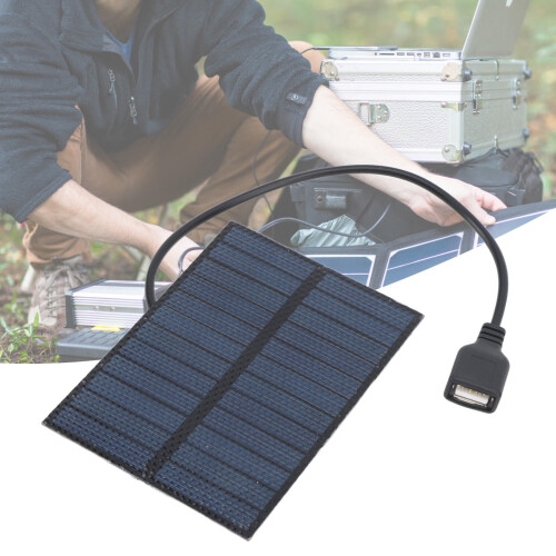 Φορητό μίνι ηλιακό πάνελ 3W5V – Αδιάβροχο, απόδοση 20%, καλώδιο USB 25cm, ιδανικό για 1