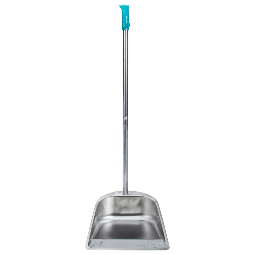 Dustpan with Upright Steel Handle, Stainless Steel, 1