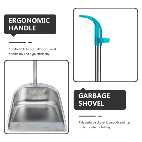 Stainless Steel Dustpan with Upright Handle 2