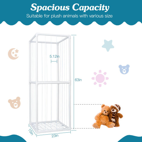 Standing Plush Toy Organizer Shelf with Elastic Band 2