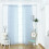 Chiffon Curtains Blue Transparent Eyelet Panel 7