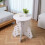 White End Table Round Small Nightstand for Indoor Outdoor 2