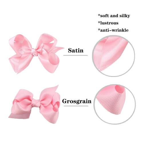 Satin Bow for Girls 3 Inch 2 Pieces White 2