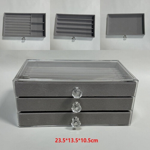 Acrylic Jewelry Box with Multi-Layer Drawers 2