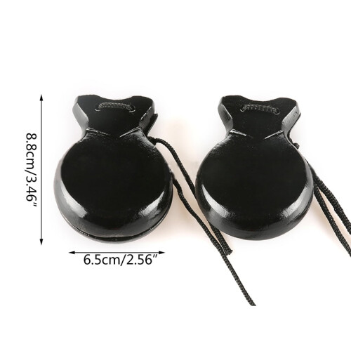 Wood Flamenco Castanets with String 2 pcs 2