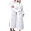 Women's Terry Cloth Flannel Bathrobe White Double Pockets 3