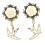 Vintage Sparrow Dangle Ear Tunnels White 16mm 8
