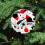 Ceramic Christmas Ornament Double-Sided Black Red Geometric 8