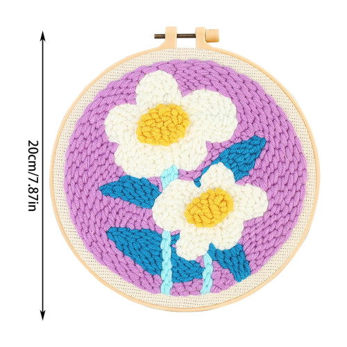 Punch Needle Embroidery Starter Kit with Hoop and 2