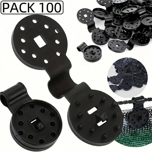 100PCS Black Plastic Net Clips - for Shade Cloth & Garden Netting Fixing 2