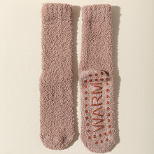 Women's Winter Coral Velvet Plus Velvet Thickened Warm Sleeping Floor Non Silicone Bottom Mid Calf Socks for Women