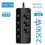 Power Strip with 3 AC Outlets+2 USB +1 Type C 6-in-1 Plug Socket Adapter 2M Electrical Socket EU Plug Black 5