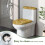 Polyester toilet seat protector with gold texture and 5
