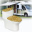 Polyester toilet seat protector with gold texture and 6