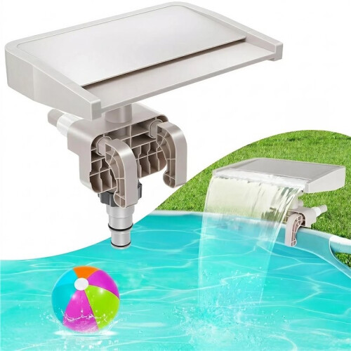 Above Ground Pool Waterfall Fountain Adjustable Clamp Attachment, Smooth Flows 2