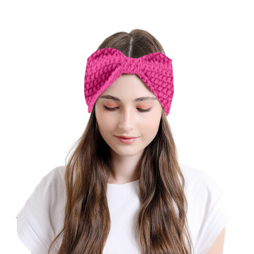 Women's Crochet Headband Solid Color Warm Bulky One Size 1