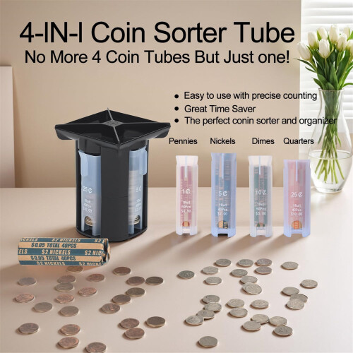Coin Counter and Sorter Machine with 80 Wrappers 1