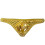 Men's leather briefs crotchless thong underwear gold 2
