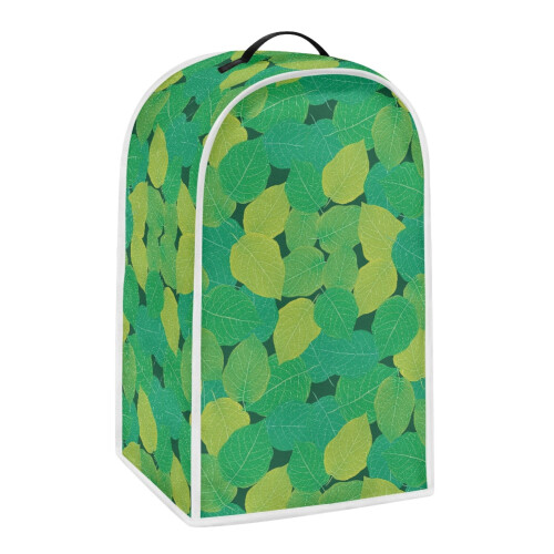 Multifunctional Blender Covers for Foldable Polyester Blender Protection, Layered Green Leaves on Dark Background 1