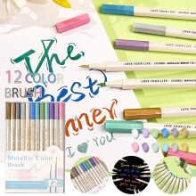 Sonderangebot! EQWLJWE12-Farben-Metallmarker, Perlmuttfarben, weiche Spitze, ideal für DIY-Fotoalben, Karton und Graffiti.