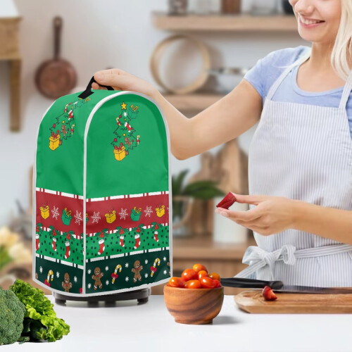 Stylish Mixer Blender Cover Handle Polyester for Kitchen Counter, Christmas Design 2