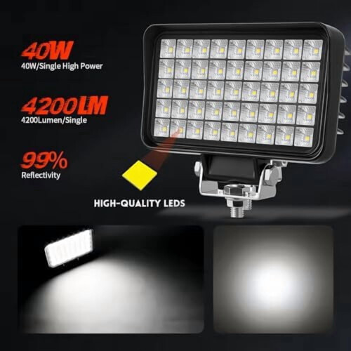 LED Work Light 6 inch Square 12V 2 Pack 2