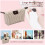 Sminkväska Nylon Randig Beige 6