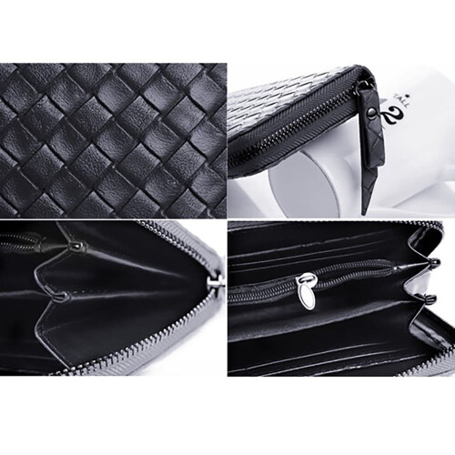 Black woven wallet 1