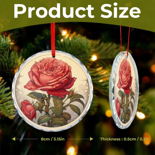 Red Rose Ornament Holiday Decoration 2025 1