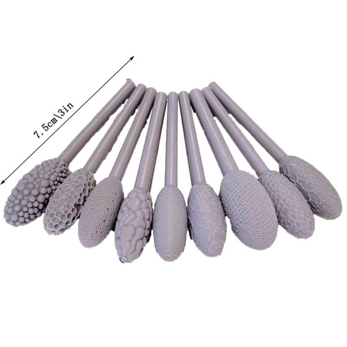 Clay Texture Roller Set Oval Pattern 9 Piece 2
