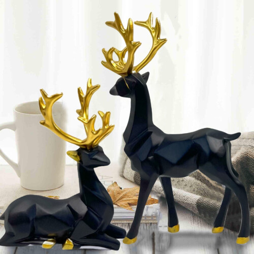 Black Metal Reindeer Valentine Decor 2 pcs 2