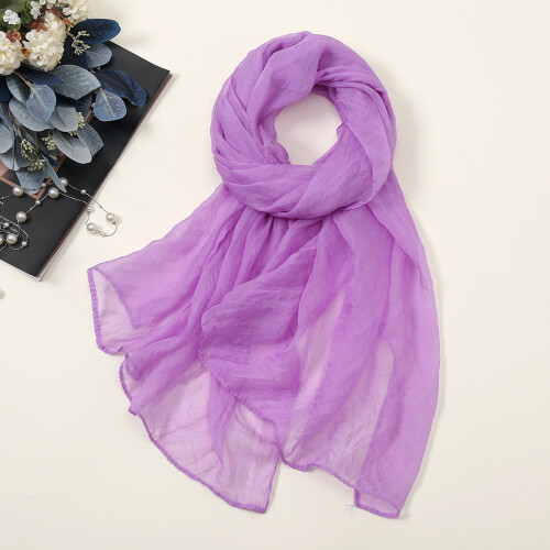 Women's Chiffon Scarf Summer Casual Multicolor Solid 1