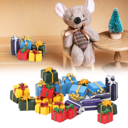 Dollhouse Christmas Present Boxes Resin 25 pcs 1:12 scale 2