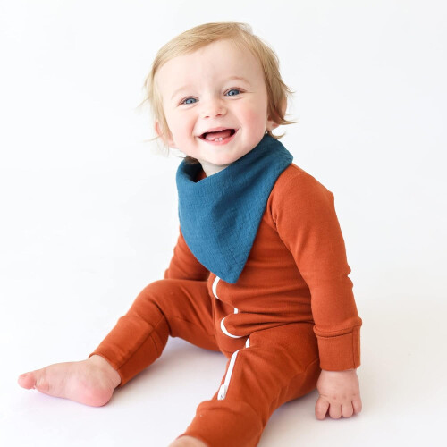 Muslin Baby Bibs 100% Cotton 10-Pack Solid Colors 1