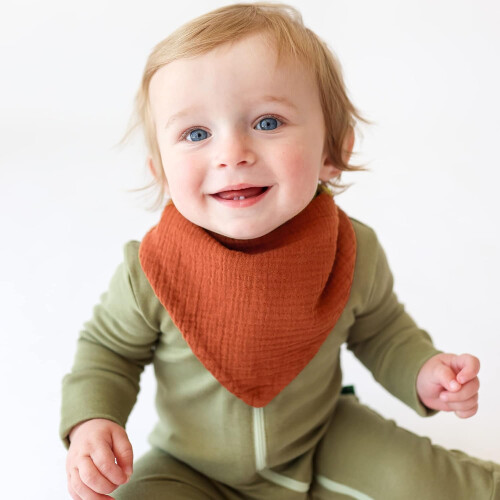 Muslin Baby Bibs 100% Cotton 10-Pack Solid Colors 2
