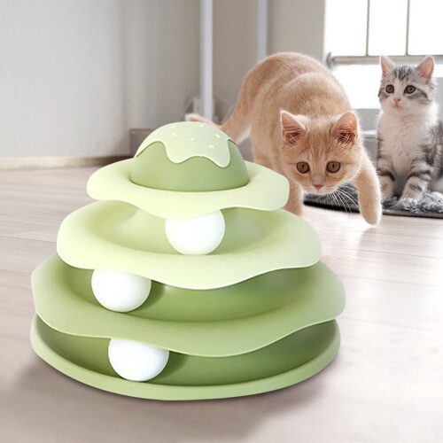 Cat Ball Tower with 3 Removable Balls and Roller Track 1