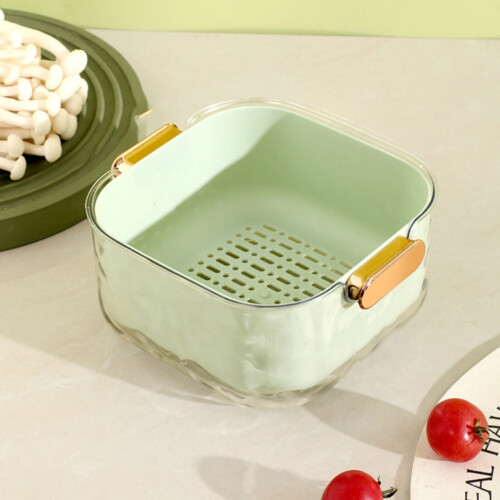 Kitchen Strainer Colander Bowl Set Double-Layer Plastic