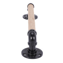 2X Industrial Style Pipe Furniture Handle Barn Sliding Wooden Door Handles Black Vintage Wrought Iron Rope Handle