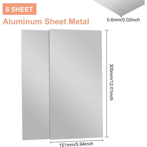 Aluminium Metal Sheet Rectangle 6x12 inch 6 pcs 1